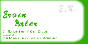 ervin maler business card